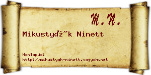 Mikustyák Ninett névjegykártya